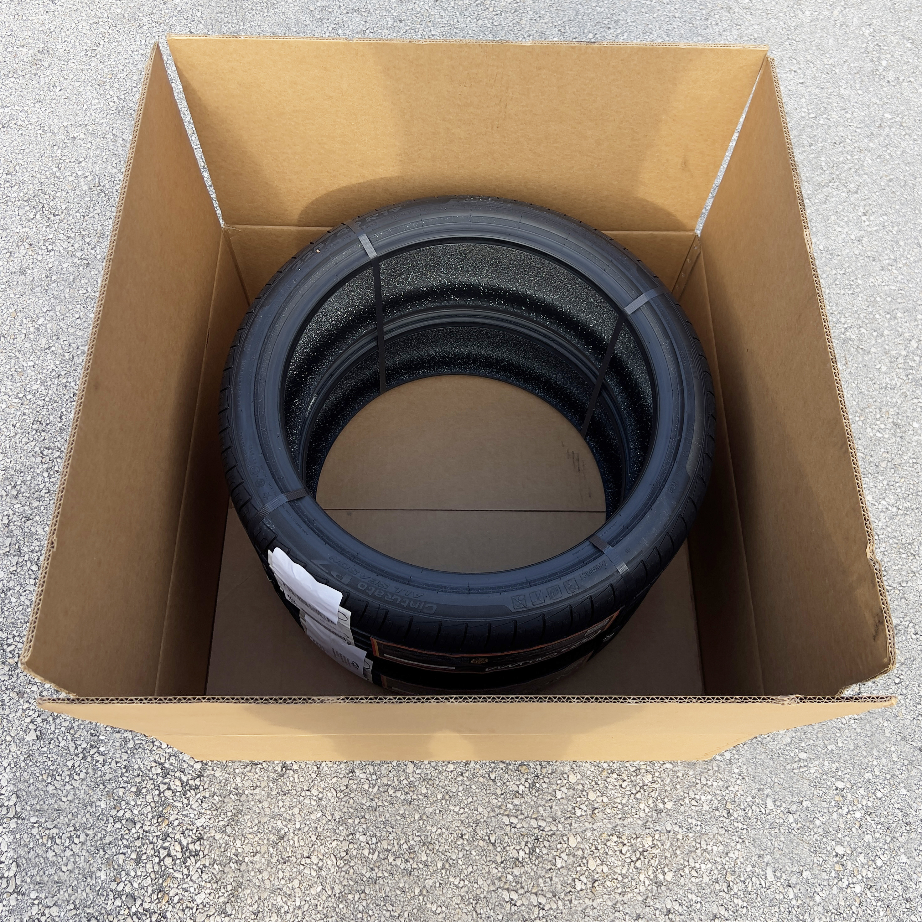 How to strap the tires like you receive them