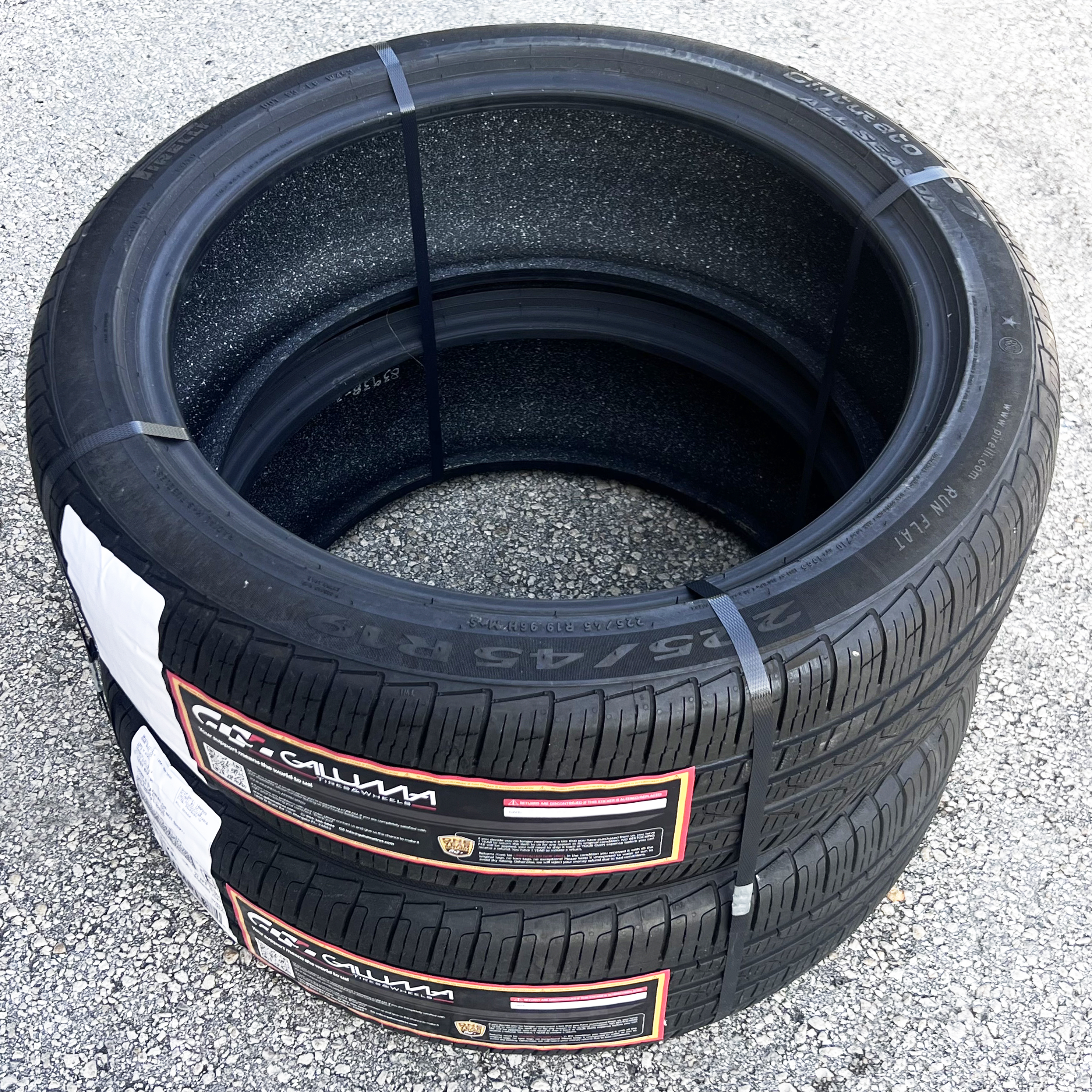 How to strap the tires like you receive them